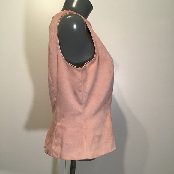 Vintage Joseph Ribkoff Faux Suede Sleeveless Top Size 10 - Picture 2 of 10